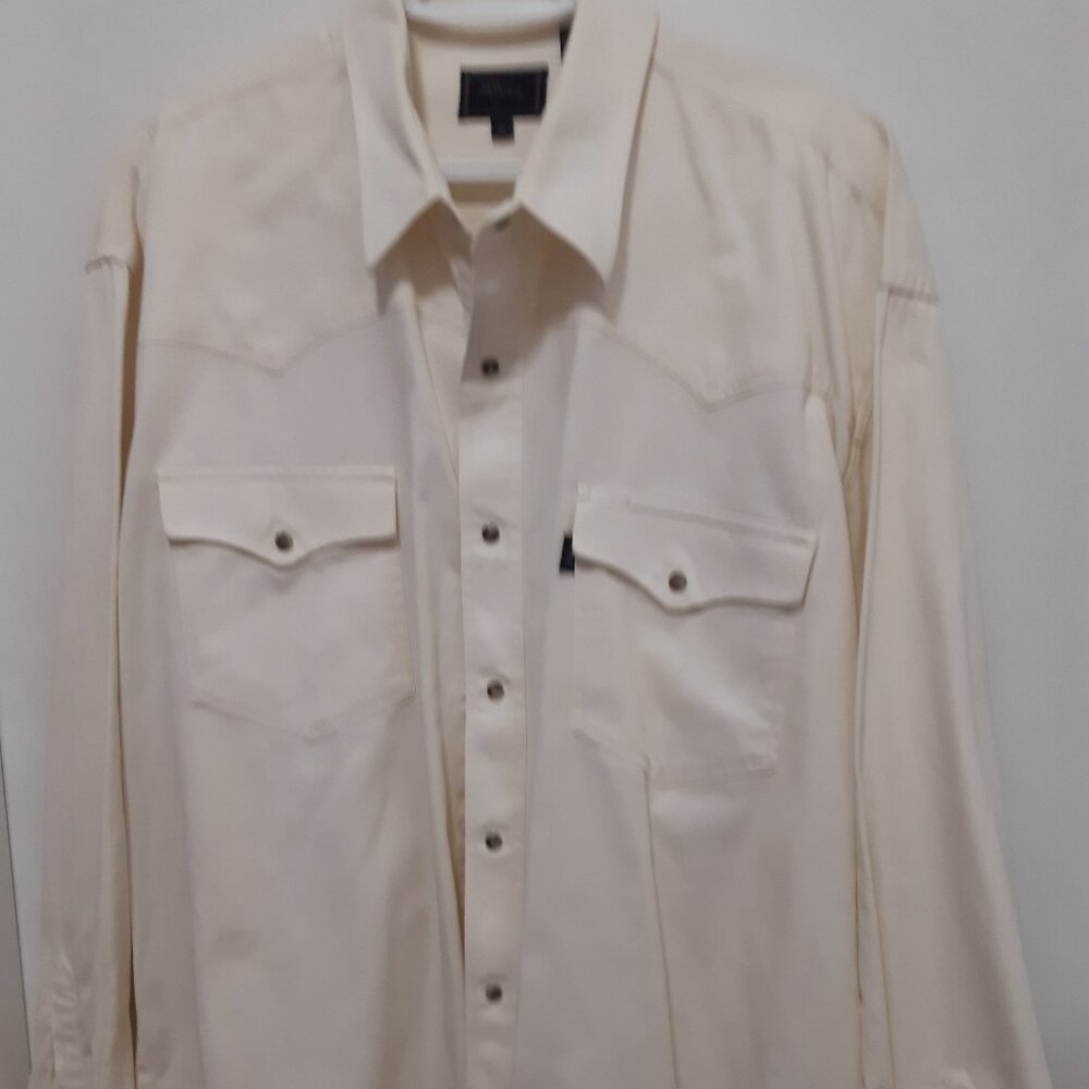 Roper Mens Western Snap Cream Shirt/Jacket Size XL